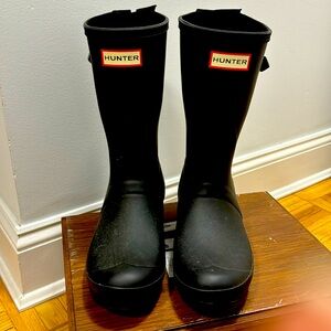 Hunter Rain boots - original back adjustment short, black and gray